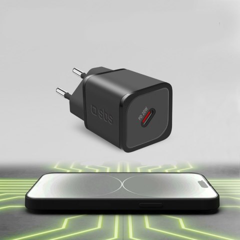 Ładowarka sieciowa Power Delivery GaN USB-C 20W - czarna SBS
