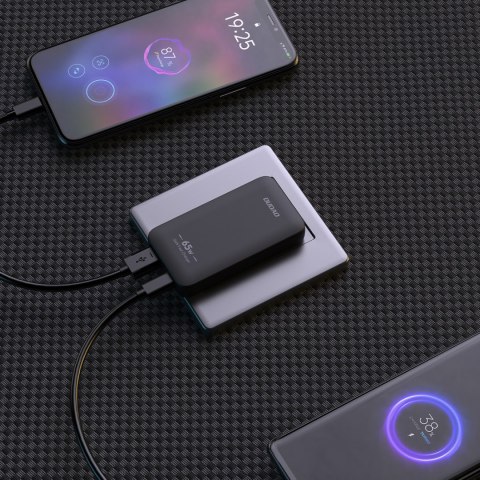 Ładowarka sieciowa podróżna ultracienka GaN 65W USB-A USB-C PD EU / US - czarna DUDAO