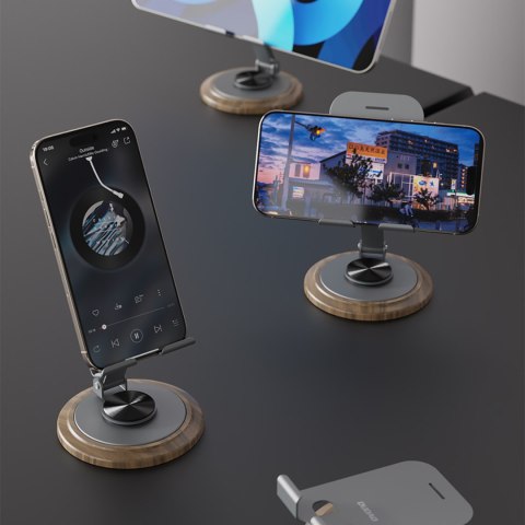 Podstawka stojak do telefonu 360 stopni metalowy - szary DUDAO