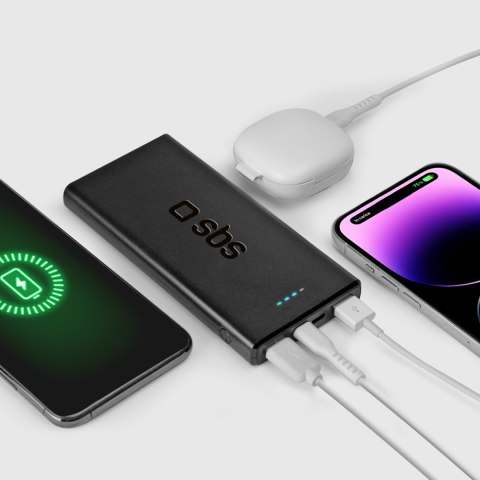 Powerbank 10000 mAh Power Delivery 20W - czarny SBS