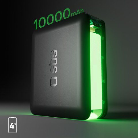 Powerbank 10000 mAh Power Delivery - czarny SBS