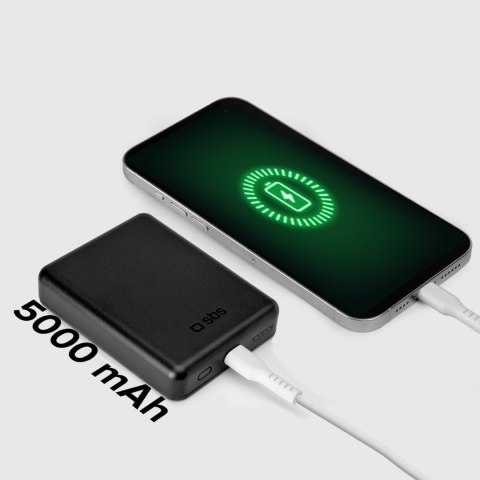 Powerbank beprzewodowy 5000 mAh USB-C MagSafe - czarny SBS
