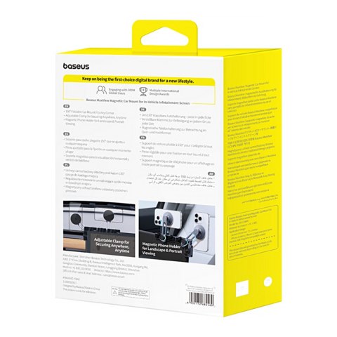 Uchwyt samochodowy magnetyczny do telefonu montowany na wyświetlacz - szary BASEUS