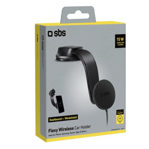 Uchwyt samochodowy na smartfona z ładowarką indukcyjną MagSafe - czarny SBS