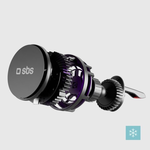 Uchwyt samochodowy na smartfona z ładowarką indukcyjną na kratkę z chłodzeniem - czarny SBS