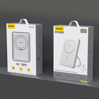 Powerbank K28 10000mAh z MagSafe z metalową obudową i podstawką PD 22.5W - srebrny DUDAO