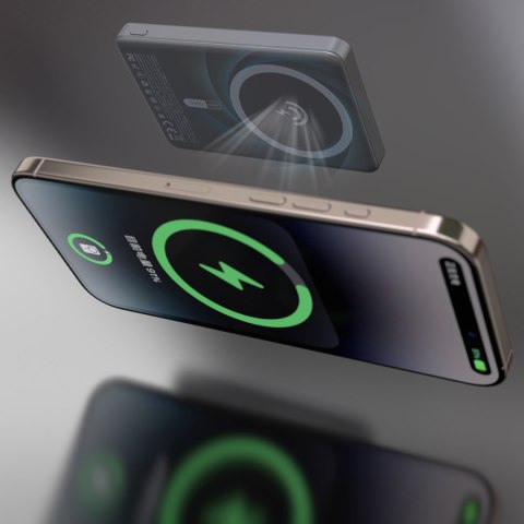 Powerbank K28 10000mAh z MagSafe z metalową obudową i podstawką PD 22.5W - srebrny DUDAO