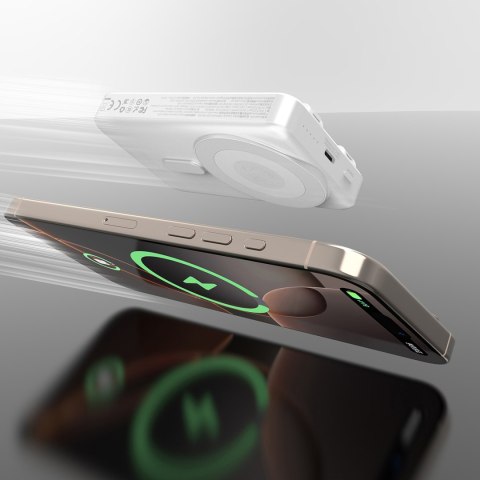 Powerbank K29 10000mAh MagSafe metalowa obudowa podstawka kable USB-C iPhone Lightning PD 20W - srebrny DUDAO