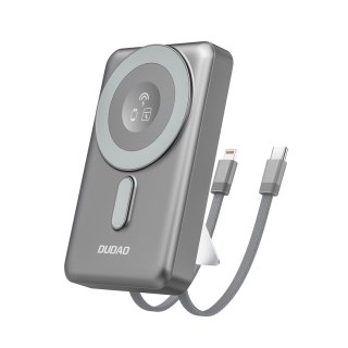 Powerbank K29 10000mAh MagSafe metalowa obudowa podstawka kable USB-C iPhone Lightning PD 20W - szary DUDAO