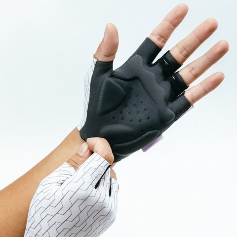 Rękawiczki kolarskie rowerowe MTB rozmiar L - biało-czarne ROCKBROS