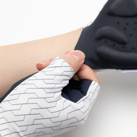 Rękawiczki kolarskie rowerowe MTB rozmiar L - biało-czarne ROCKBROS