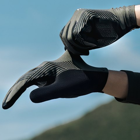 Rękawiczki rowerowe amortyzujące pełne rozmiar XXL - czarne ROCKBROS