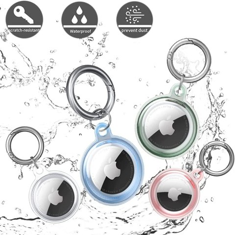 Etui na lokalizator Apple AirTag wodoodporne transparentne - 4 szt. HURTEL