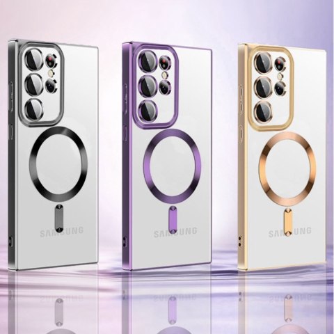 Etui pokrowiec na Samsung Galaxy S24 FE Electroplated Magsafe - srebrne WOZINSKY