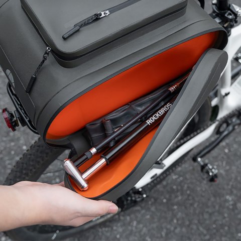 Sakwa rowerowa wodoodporna kufer na bagażnik 14l - szary ROCKBROS