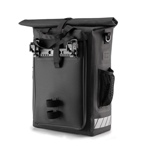 Sakwa rowerowa z funkcją plecaka wodoodporna z zaczepem na kask 18l - czarna ROCKBROS