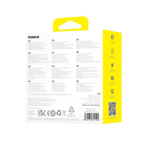 Słuchawki bezprzewodowe Bowie E5 TWS - czarne BASEUS