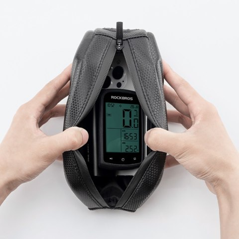 Torba rowerowa usztywniana wodoodporna na ramę 1.4l - czarna ROCKBROS
