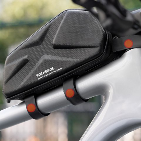 Torba rowerowa usztywniana wodoodporna na ramę 1.4l - czarna ROCKBROS