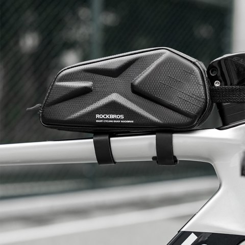 Torba rowerowa usztywniana wodoodporna na ramę 1.4l - czarna ROCKBROS