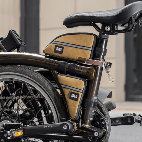 Torba sakwa trójkątna na ramę rowerową 0.3l - brązowa ROCKBROS