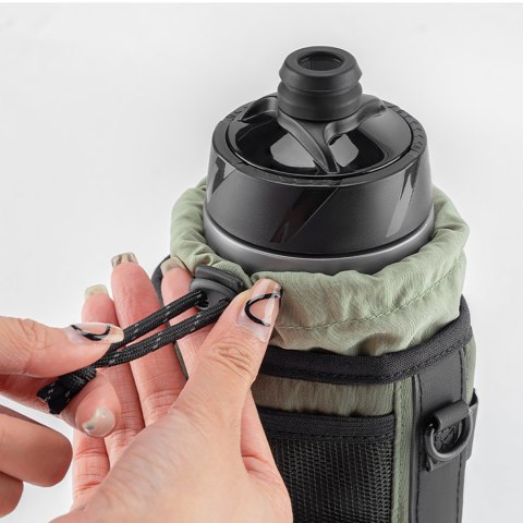 Torba turystyczna rowerowa na butelkę bidon z paskiem na ramię 1l - zielona ROCKBROS