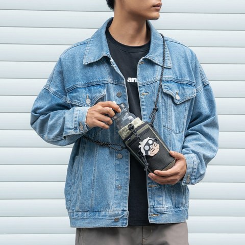 Torba turystyczna rowerowa na butelkę bidon z paskiem na ramię 1l - zielona ROCKBROS