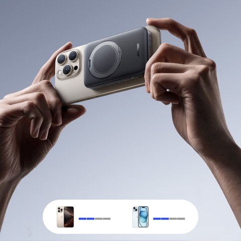 Powerbank 10000mAh 22.5W Qi2 JR-PBM12 MagSafe z podstawką - czarny JOYROOM