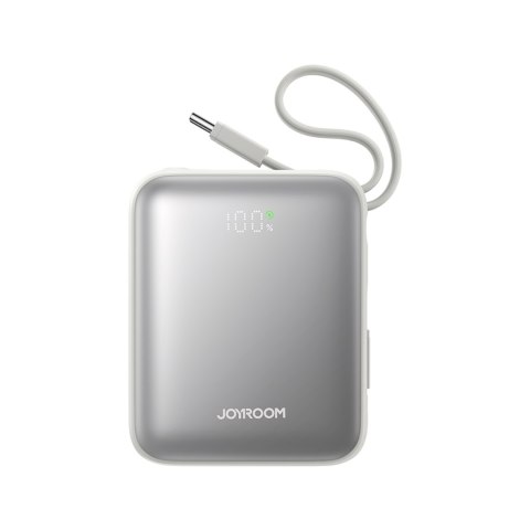 Powerbank 10000mAh 22.5W z wbudowanymi kablami USB-C Lightning - biały JOYROOM
