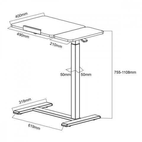Mobilne biurko/stand do laptopa MC-120W, 76-109 CM Maclean