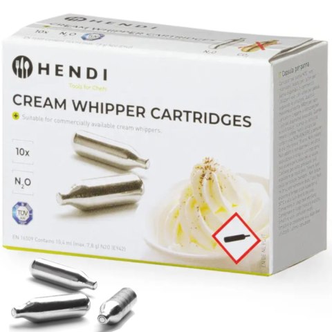 Naboje do syfonu do bitej śmietany gaz N2O 10 szt. - Hendi 588208 Hendi