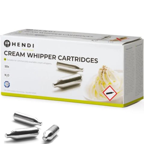 Naboje do syfonu do bitej śmietany z gazem N2O 50 szt. - Hendi 586907 Hendi