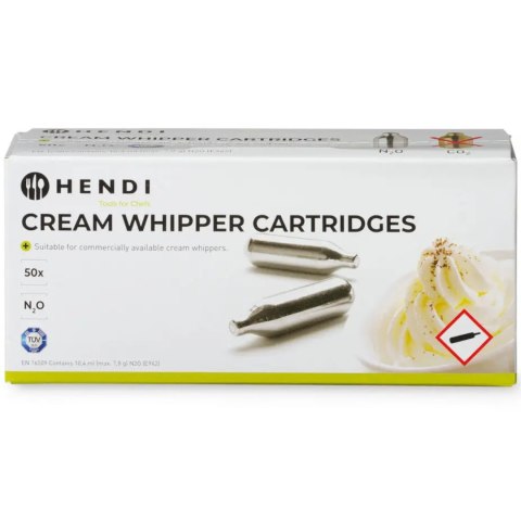 Naboje do syfonu do bitej śmietany z gazem N2O 50 szt. - Hendi 586907 Hendi