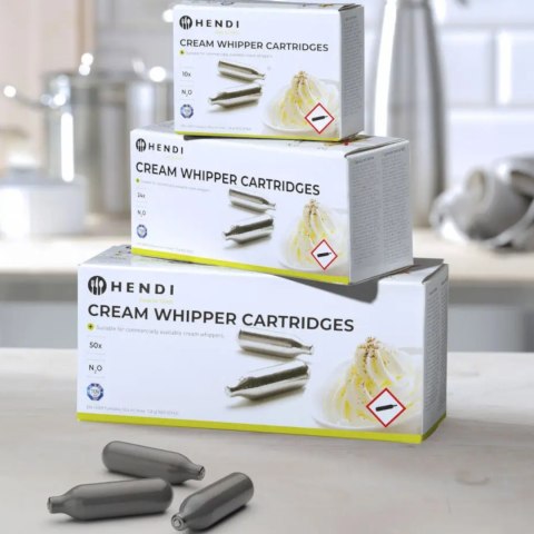 Naboje do syfonu do bitej śmietany z gazem N2O 50 szt. - Hendi 586907 Hendi