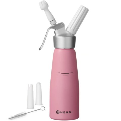 Syfon do bitej śmietany Pastelowy Różowy 0,5 L - Hendi 975886 Hendi