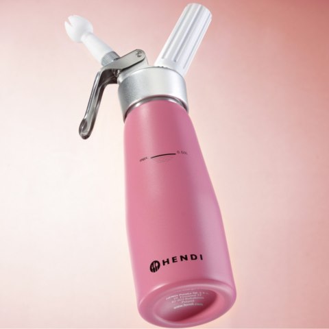 Syfon do bitej śmietany Pastelowy Różowy 0,5 L - Hendi 975886 Hendi