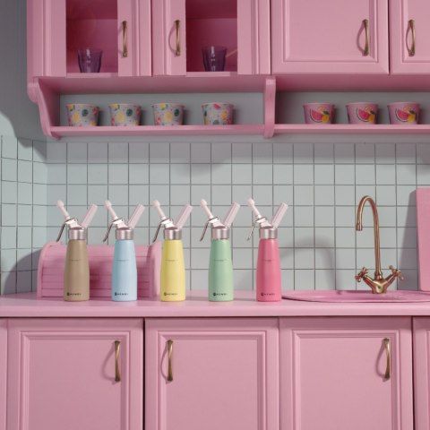 Syfon do bitej śmietany Pastelowy Różowy 0,5 L - Hendi 975886 Hendi