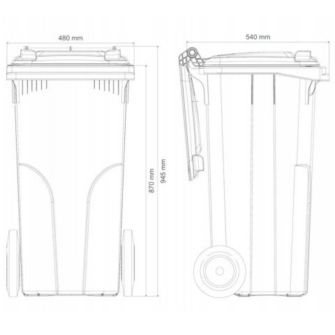 Pojemnik kubeł na odpady i śmieci ATESTY Europlast Austria - czerwony 120L Europlast Austria