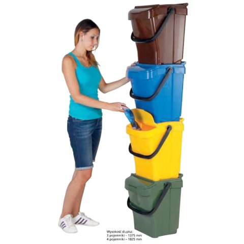 Kosz pojemnik do segregacji sortowania śmieci URBA PLUS 40L - zielony Sartori Ambiente