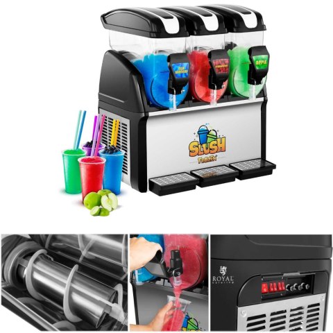 Granitor dyspenser urządzenie do napojów slush granity potrójny 3x 15L Royal Catering