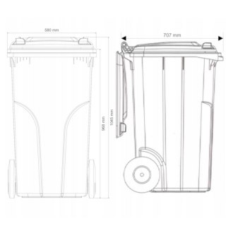 Pojemnik kubeł kosz na BIOodpady z podwójnym dnem brązowy 240L BIO + RUSZT Europlast Austria