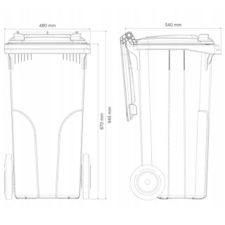 Pojemnik kubeł kosz na odpady i śmieci Europlast Austria - brązowy 120L BIO + RUSZT Europlast Austria