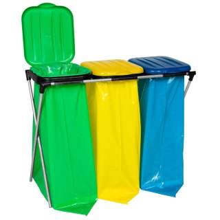 Stojak uchwyt na worki 120L na śmieci do segregacji - 3 rodzaje odpadków GSG24