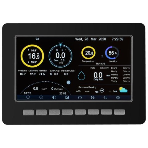 Bezprzewodowa stacja meteorologiczna pogodowa solarna 7w1 LCD WiFi 100m Steinberg Systems