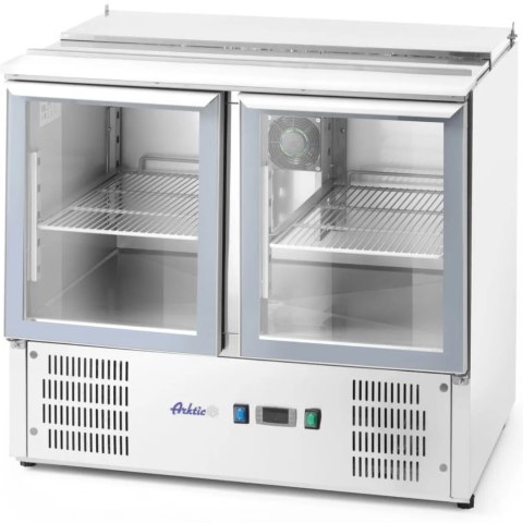 Stół chłodniczy sałatkowy 2-drzwiowy przeszklony z pokrywą na 2x GN1/1 3x GN1/6 247 l - Hendi 236246 ARKTIC