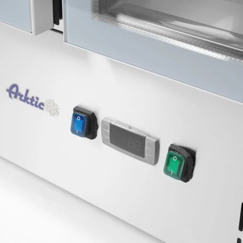 Stół chłodniczy sałatkowy 2-drzwiowy przeszklony z pokrywą na 2x GN1/1 3x GN1/6 247 l - Hendi 236246 ARKTIC