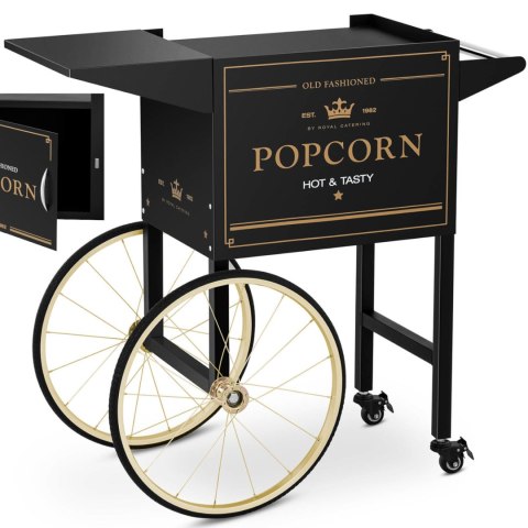 Wózek podstawa do maszyny do popcornu z szafką retro 51 x 37 cm - czarno-złoty Royal Catering