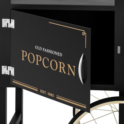 Wózek podstawa do maszyny do popcornu z szafką retro 51 x 37 cm - czarno-złoty Royal Catering