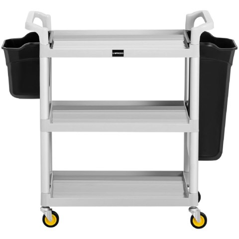 Wózek serwisowy hotelowy do sprzątania 2 plastikowe pojemniki do 150 kg UNIPRODO