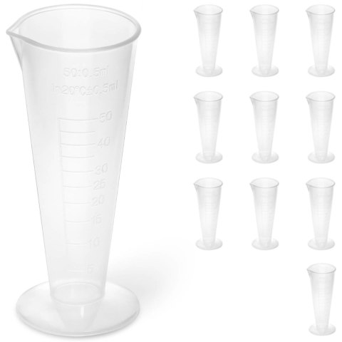 Zlewka laboratoryjna plastikowa z podziałką 50 ml - 10 szt. Steinberg Systems